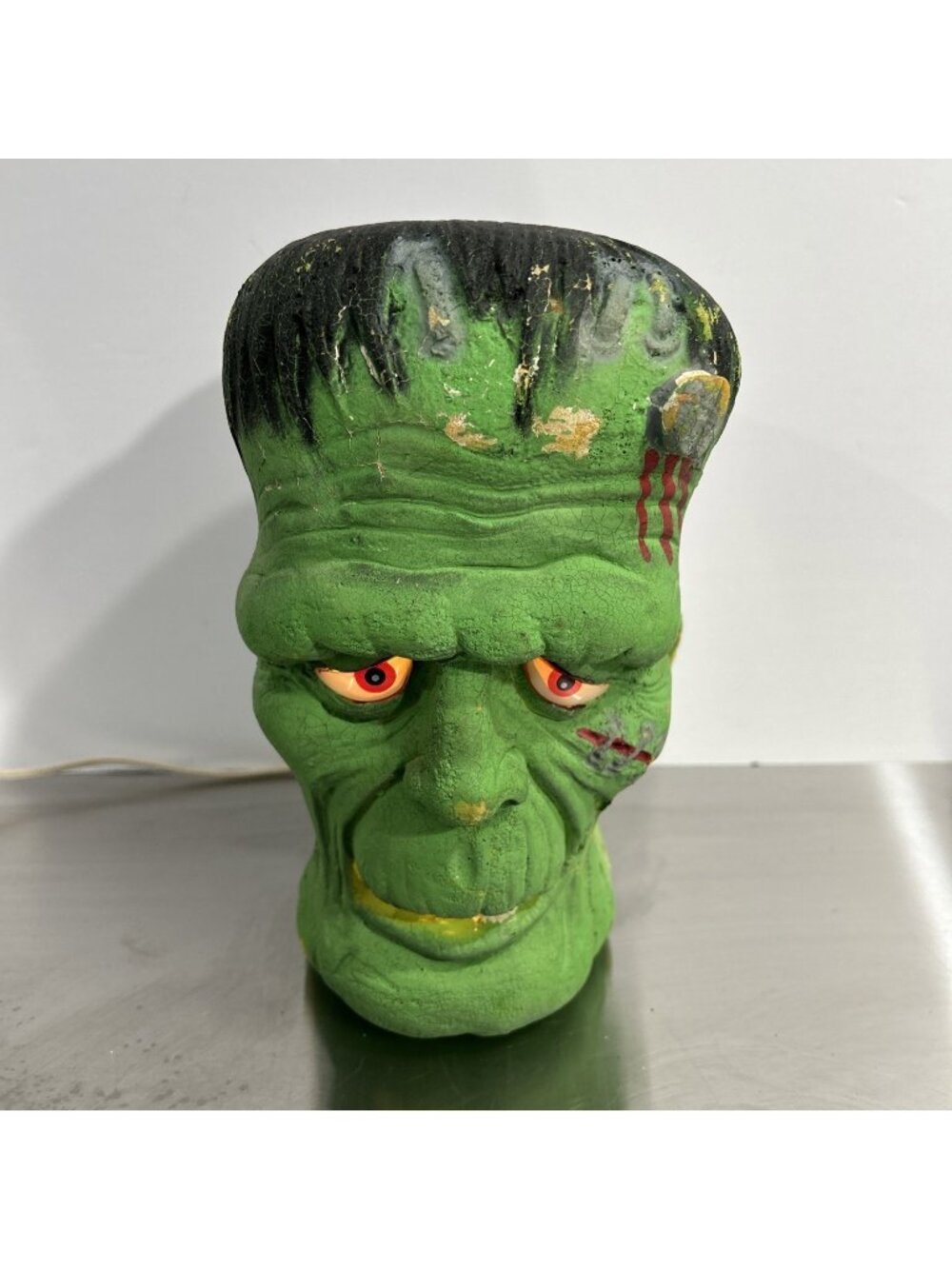 Vintage 1993 Trendmasters Halloween Frankenstein Lightup Head Works